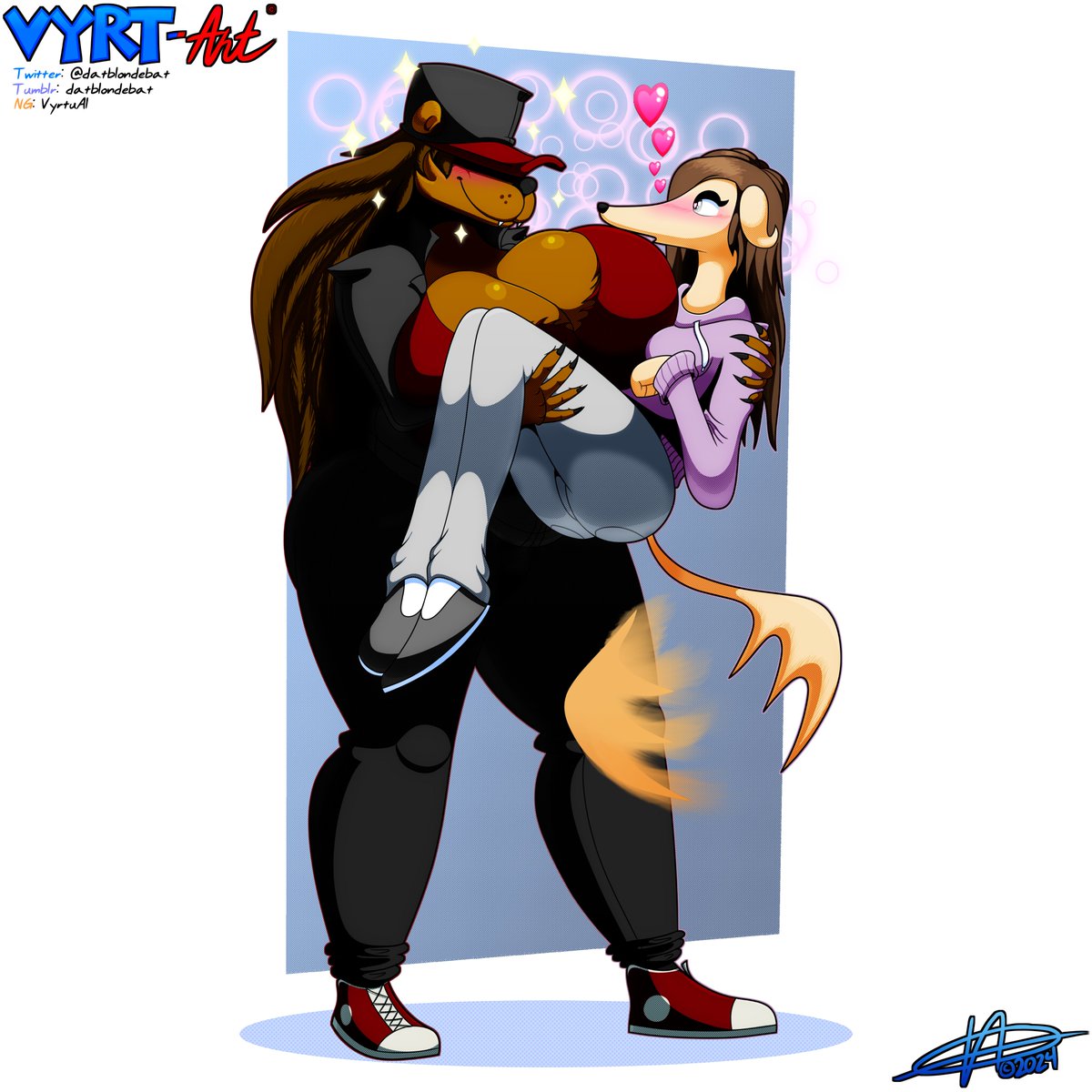 datblondebat's tweet photo. Commission for @bertbrine3489 featuring his two furry characters, Matonnie and Borzoi gal! (12/31/2023)
#digitalart #cartoonart #commission https://t.co/ACbaPUAC96