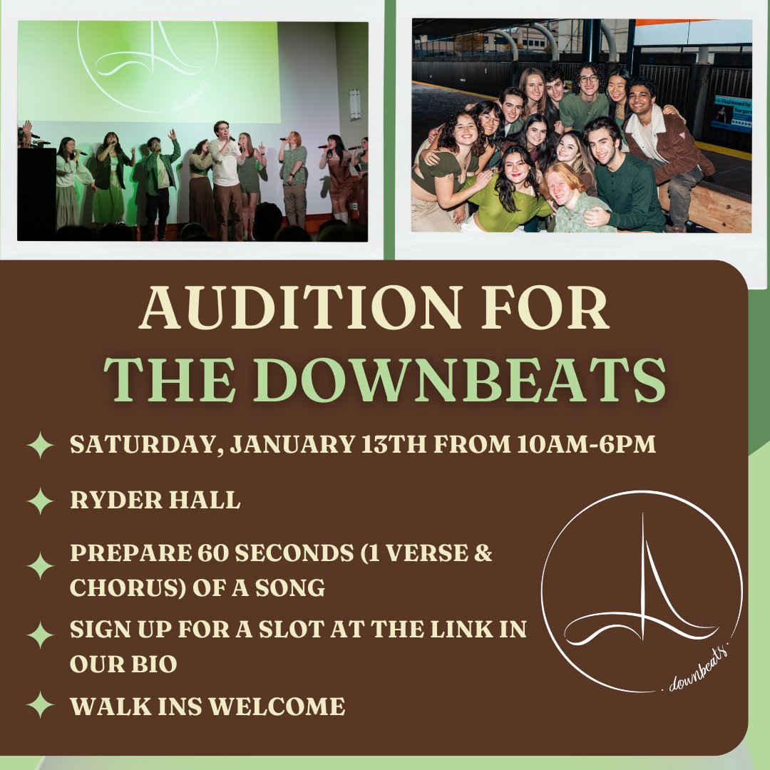 AUDITION FOR US THIS SATURDAY !!! Sign up for a slot on our website or at the link in our Instagram bio! We can't wait to meet you :)