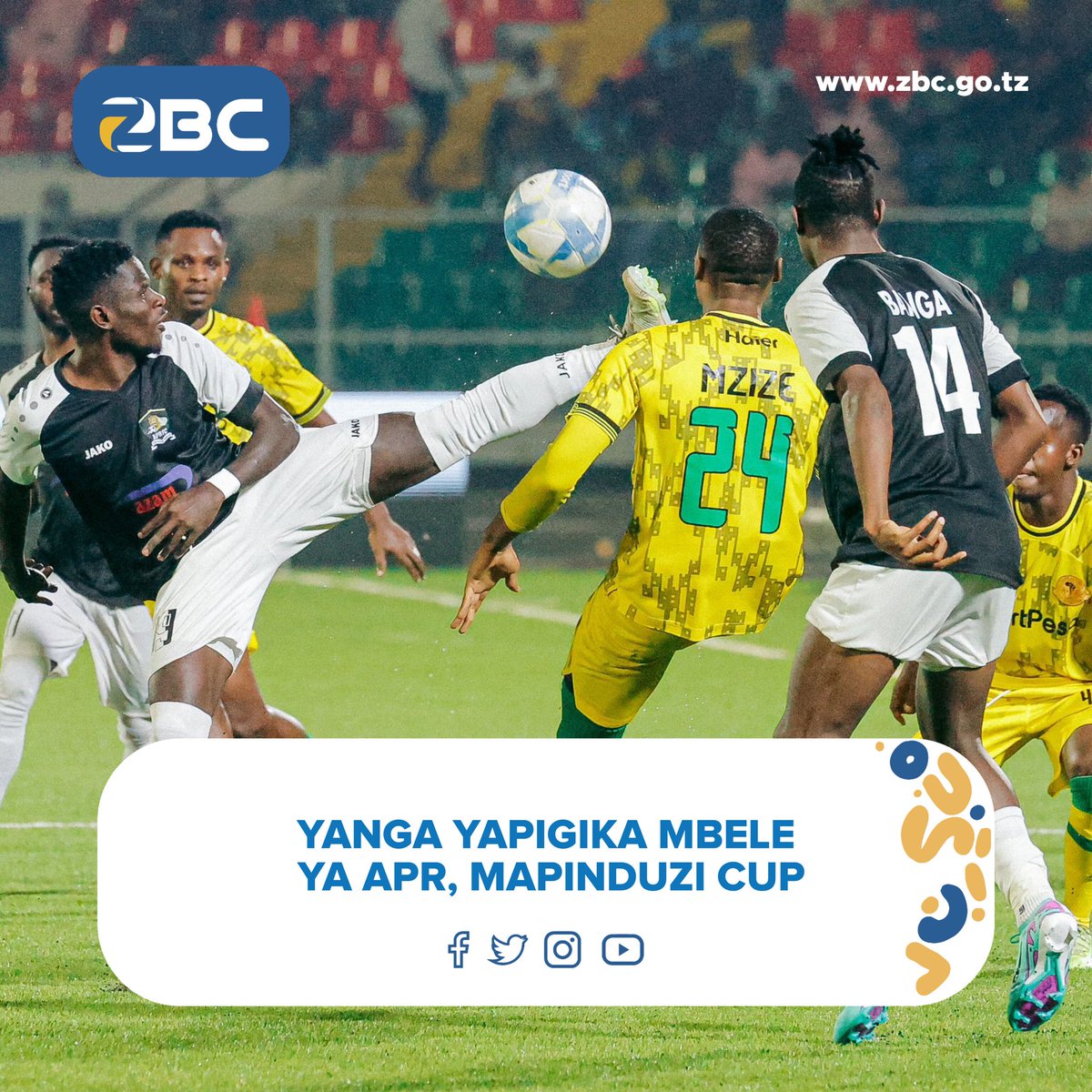 zbc_zanzibar's tweet photo. Kombe la Mapinduzi

FT' Yanga 1️⃣ Vs 3️⃣ APR

#ZBCUpdates https://t.co/xMb60guzi9