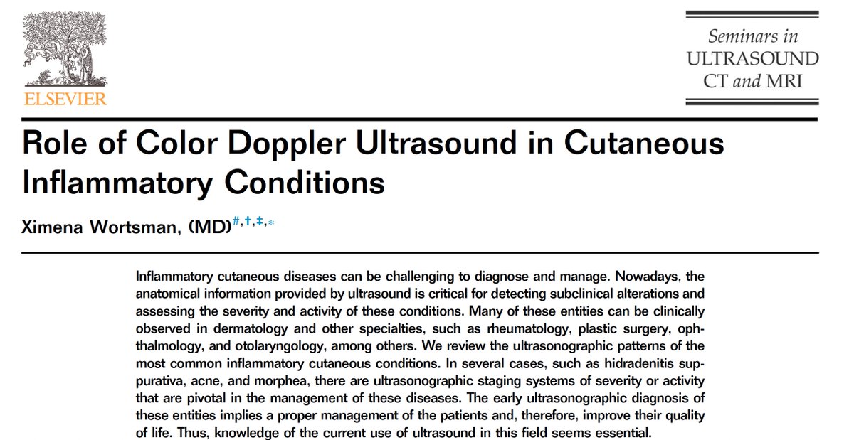 Updated review about #ultrasound in #inflammatory #cutaneous conditions, including the last classifications on activity and severity of #HidradenitisSuppurativa and #Morphea #mSOS-HS #US-HAS #mUS-MAS Link: pubmed.ncbi.nlm.nih.gov/38056784/ #Seminars in CT, MRI, and US @xworts @sonoskin