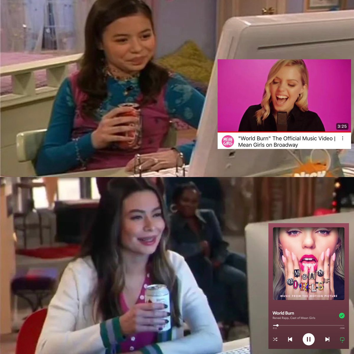 me listening to Reneé Rapp absolutely slay World Burn in 2019 and 2024