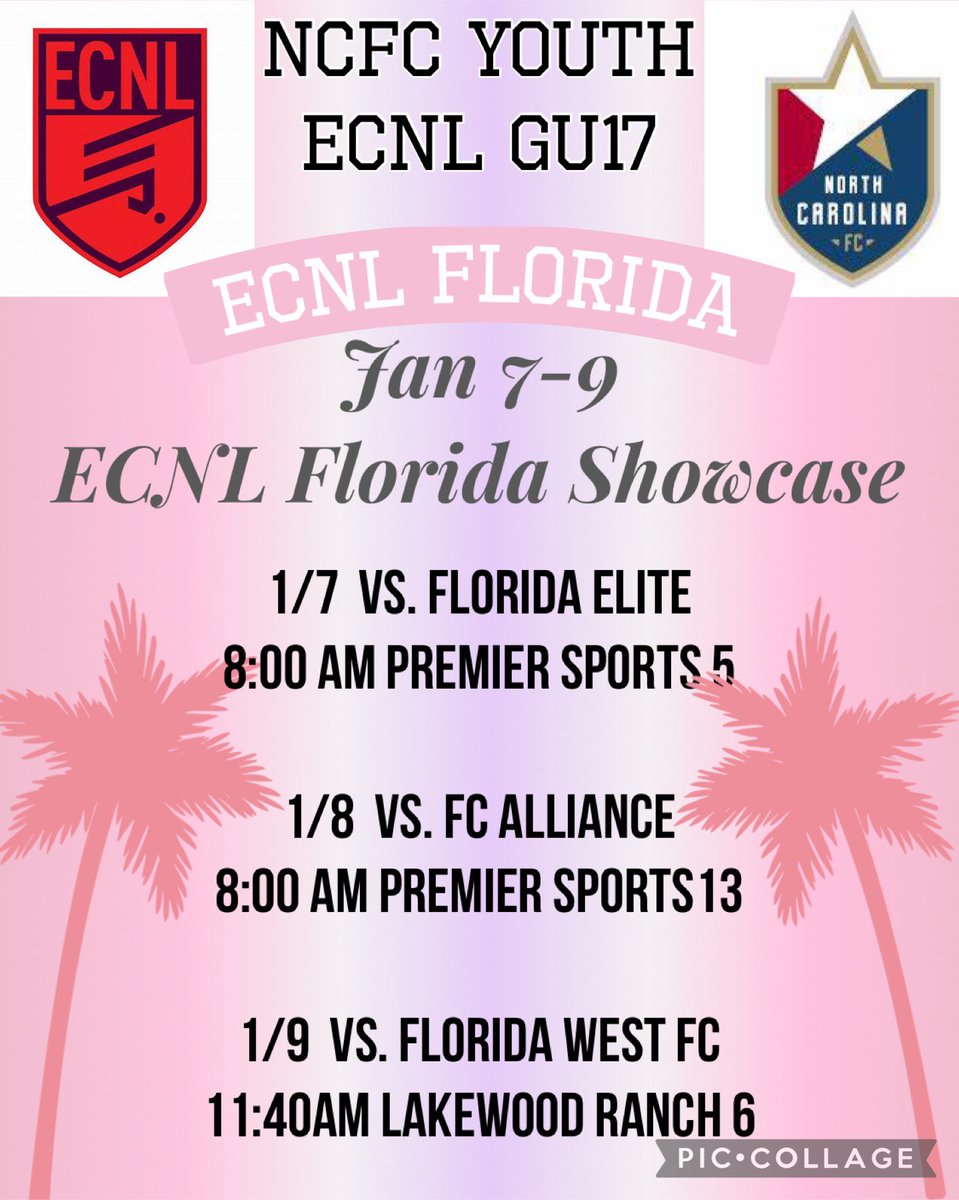 𝓒𝓸𝓶𝓮 𝓸𝓾𝓽 𝓪𝓷𝓭 𝔀𝓪𝓽𝓬𝓱 𝓾𝓼 𝓹𝓵𝓪𝔂 📢We go again tomorrow - Jan. 8th at 8:00 am, Field 13, Premier Sports Complex. #ECNLFL