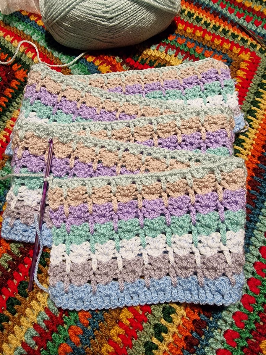 This week's progress on the #springfrostblanket #attic24 #crochet
