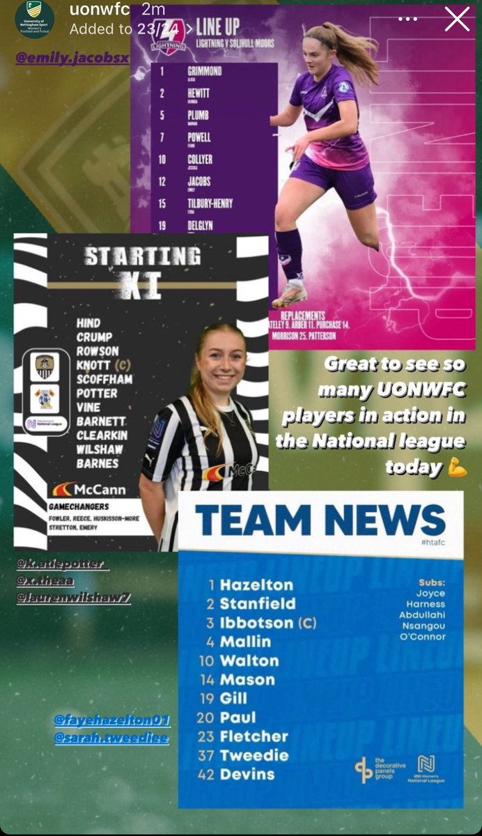 Big win for <a href="/HTAFCWomen/">Huddersfield Town Women</a> today after lots of hard work over the Christmas break! Also proud to see so much <a href="/UoNWFC/">UoN Women's Football and Futsal Club</a> representation in the <a href="/FAWNL/">FA Women's National League</a> today!