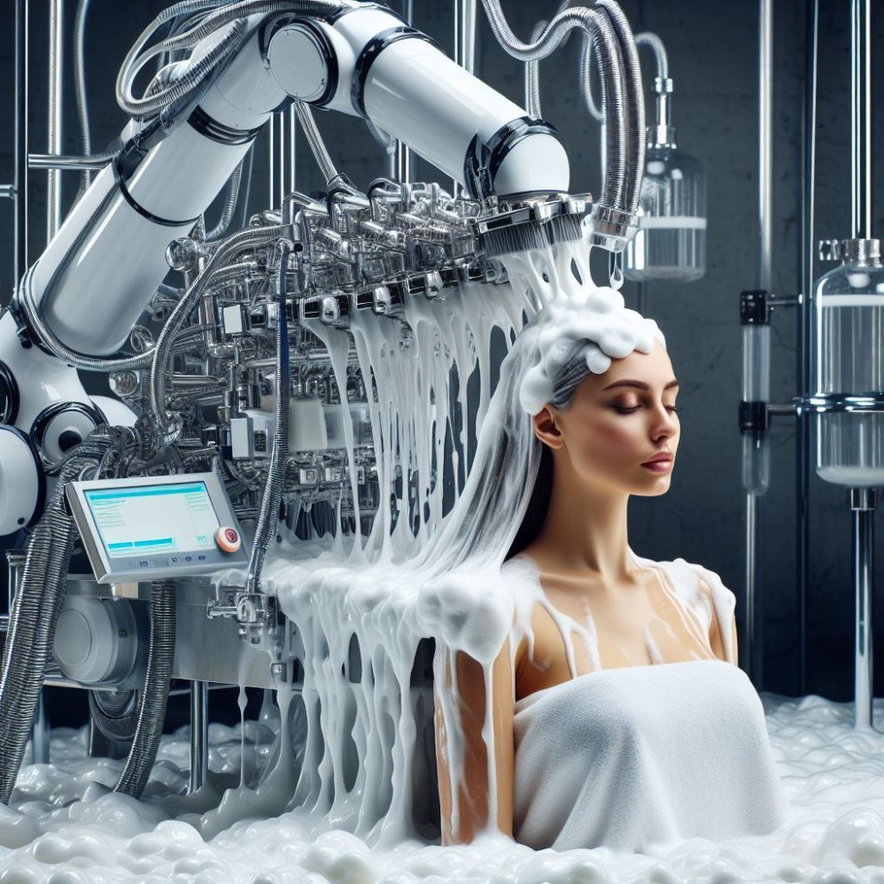 EffHorizon's tweet photo. #aiart #aiporn #surreal #latherfetish #soapfetish #soapy #shampoofetish #scifiart #lathermachine #foammachine https://t.co/ip8h97Bdjz