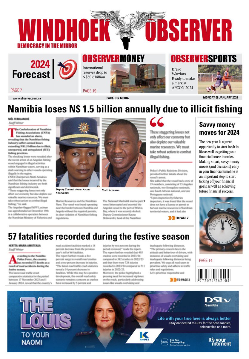 ParagonNamibia's tweet photo. First edition for 2024 https://t.co/VWiduXFE6s
