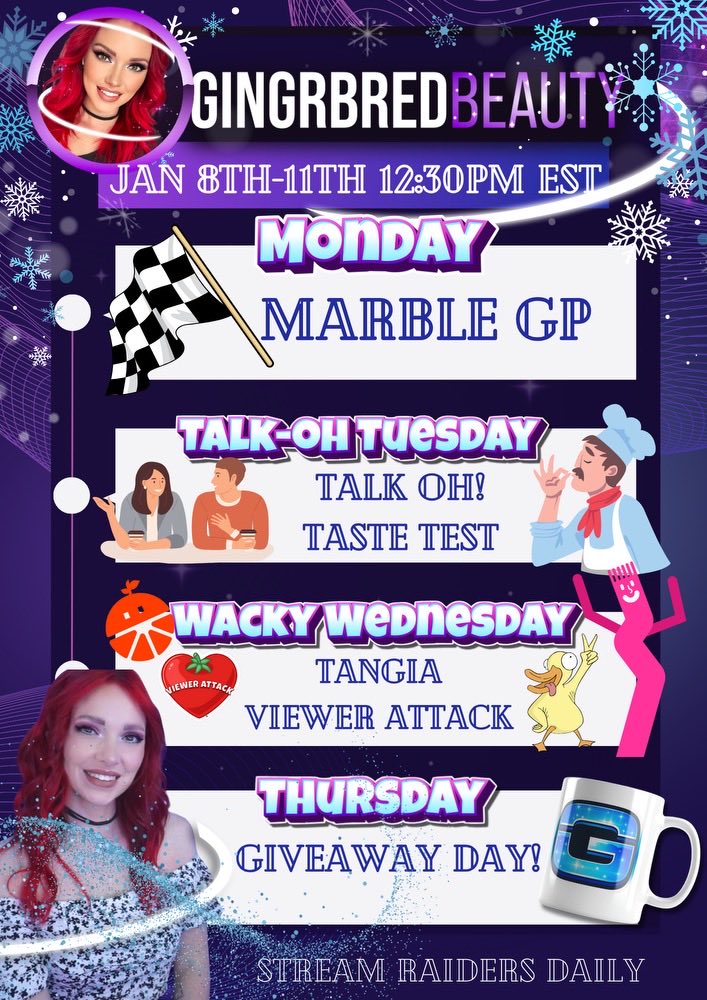 bbibb123's tweet photo. Marbles Monday starts tomorrow at 12:30pm EDT. @gingrbredbeauty has a schedule with all of our favorite activities. This is going to be an amazing week. #marblesonstream #twitchpartner https://t.co/xO0FolzatJ