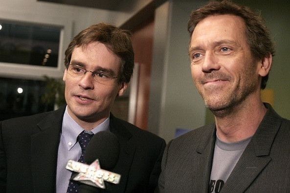 //it looks like Wilson is tiredly trying to explain how House got him flavor blasted out of his mind at a casino bar and tricked him into getting married a 4th time in Vegas, making him Mr. James House

And House thinks it was his most brilliant prank yet