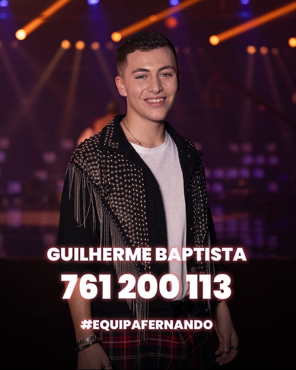 FDSITE_'s tweet photo. Hoje é a final do #thevoicept!!
O Guilherme Baptista vai representar a #EQUIPAFERNANDO, se queres que ele seja o grande vencedor liga o 761 200 113. https://t.co/QFHGfCsFuF