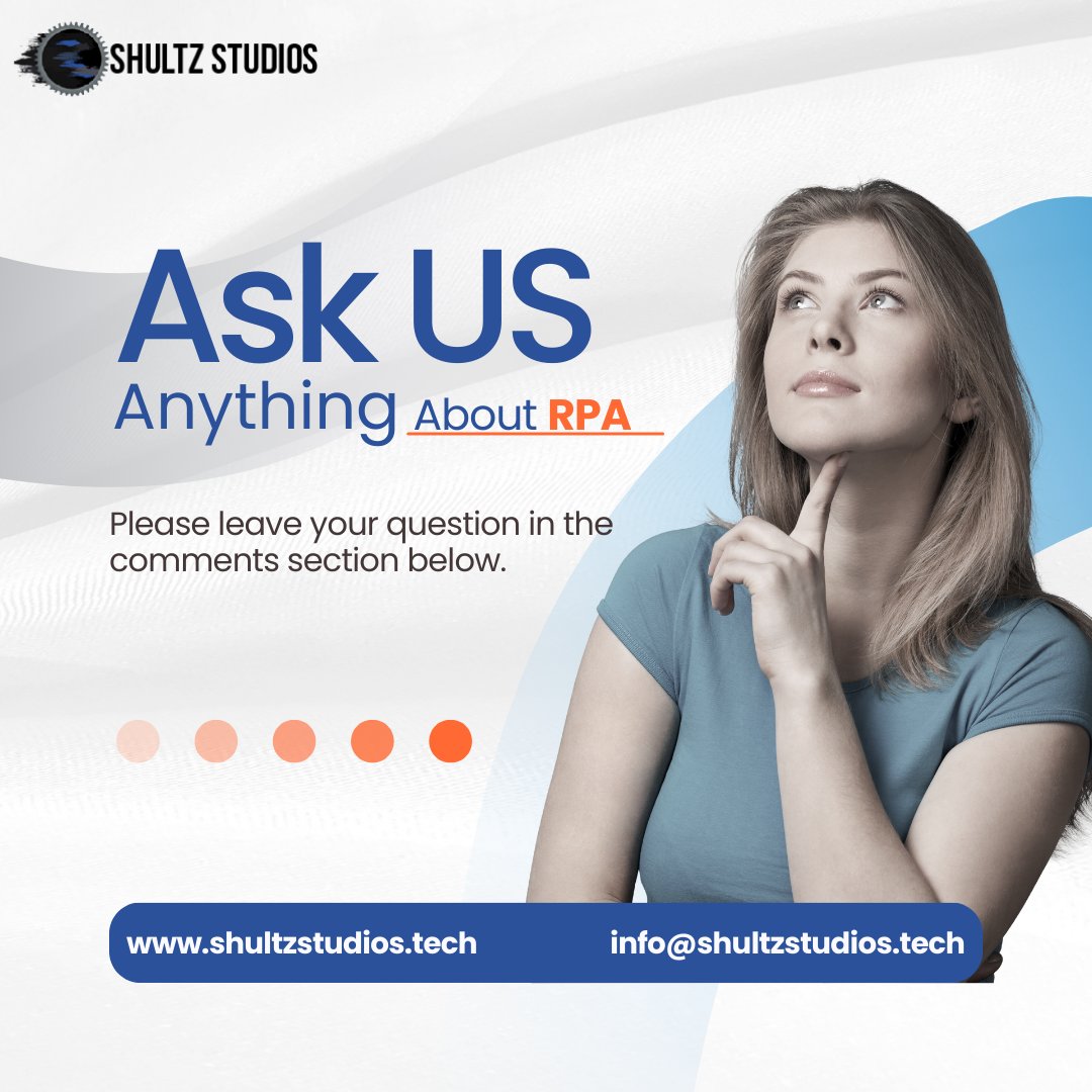 ShultzStudios's tweet image. Whether you're diving into Robotic Process Automation for the first time or looking to deepen your understanding, we're here to help! Drop your questions below, and let's unravel the world of RPA together. #RPAAwareness #AskUsAnything #TechQuestions #RPAExploration