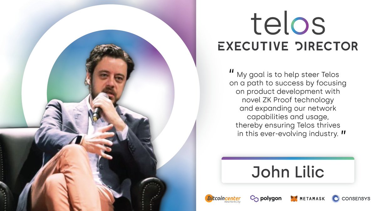 John Lilic is the new public face of the <a href="/HelloTelos/">Telos</a>  Foundation
If big names like Consensys and Polygon trusted this man this community will! 

#Telos $TLOS