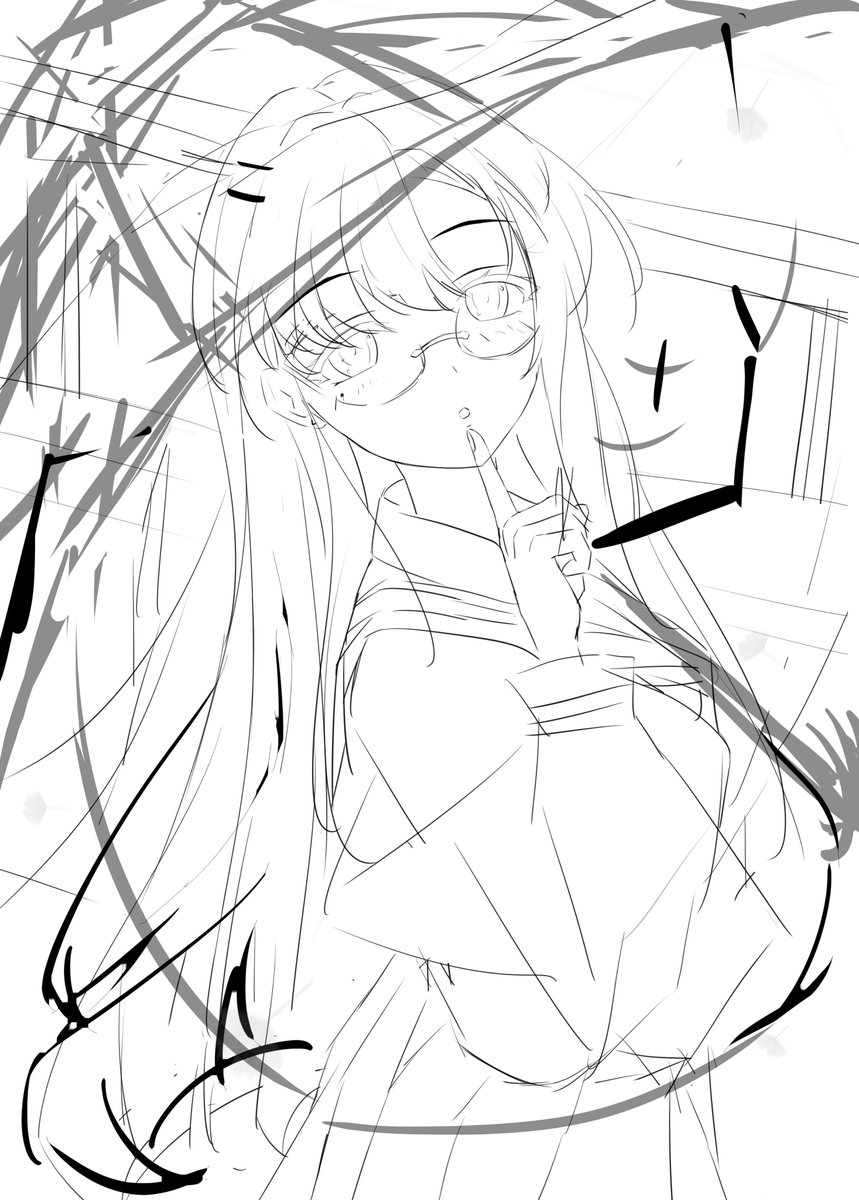 Draw_Night_Zero's tweet photo. 久违的打了个草稿，过段时间画完她 https://t.co/4C9c5GmNy7
