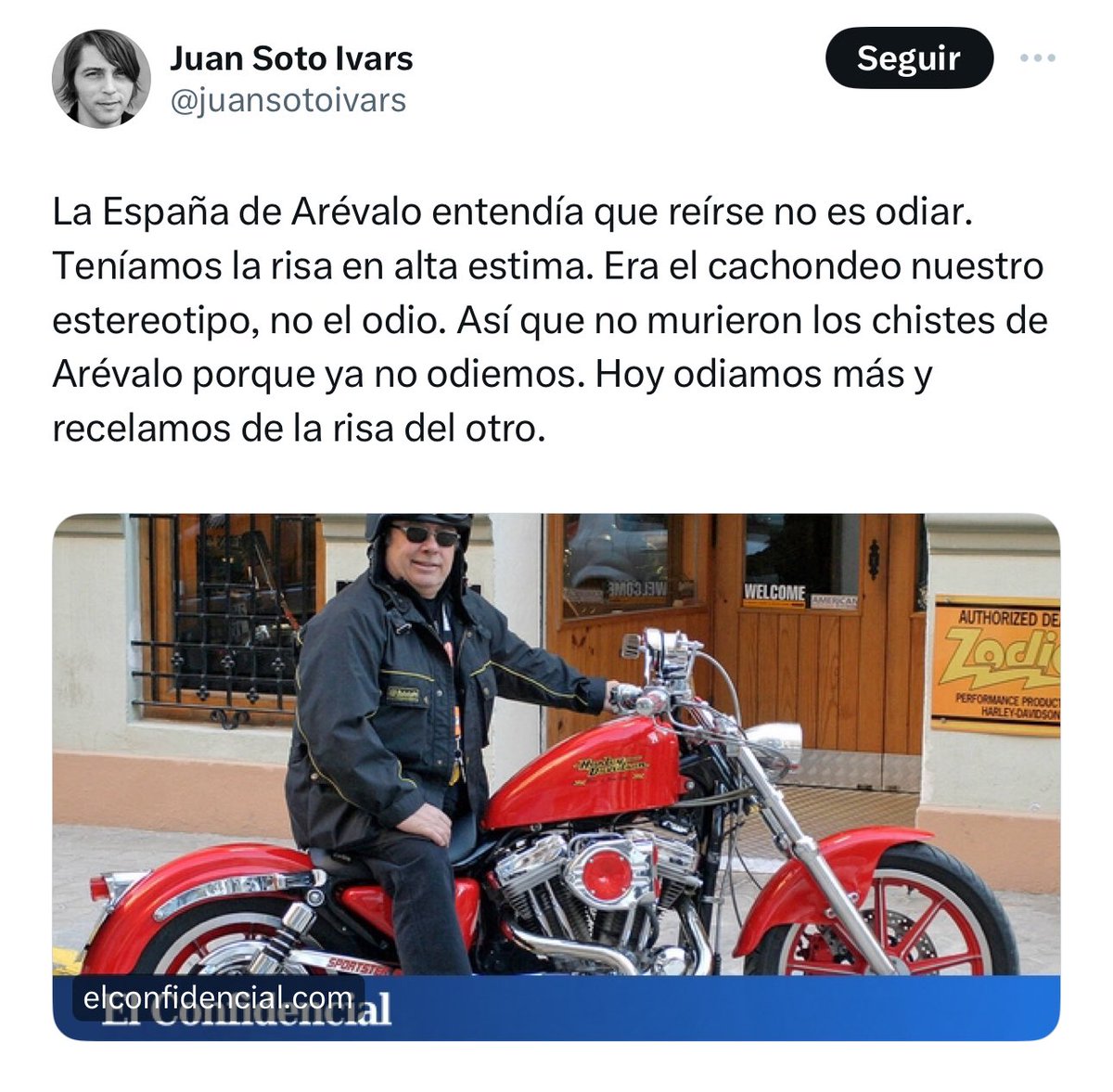 Otto_Mas's tweet photo. El humor basado en estereotipos y burlas a minorías perpetúa prejuicios y desigualdades. Rechazar este humor no es un signo de hostilidad, sino de empatía y madurez de una sociedad que aprende a hacer humor sin dañar ni marginar a quienes ya sufren discriminación.

Cállate, pavo. https://t.co/GN3exdZtR4