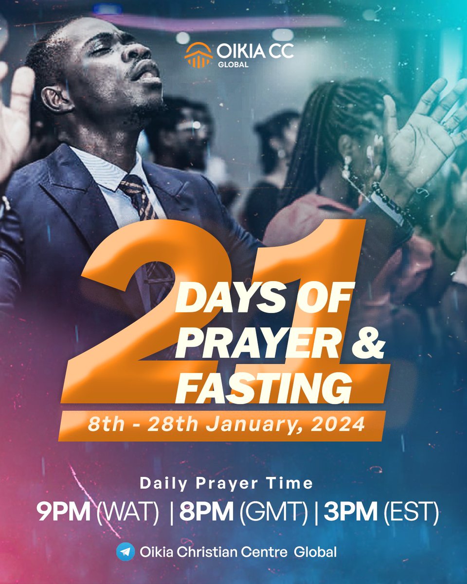 pfemiolaleye's tweet photo. Tomorrow @Oikiaccglobal we begin a 21 day period of consecration.

We will meet to pray daily 6am and 9pm on telegram .

I will also lead devotion everyday by 7am on YouTube @pfemiolaleye .

See you tomorrow . https://t.co/6H4h2zzWk9