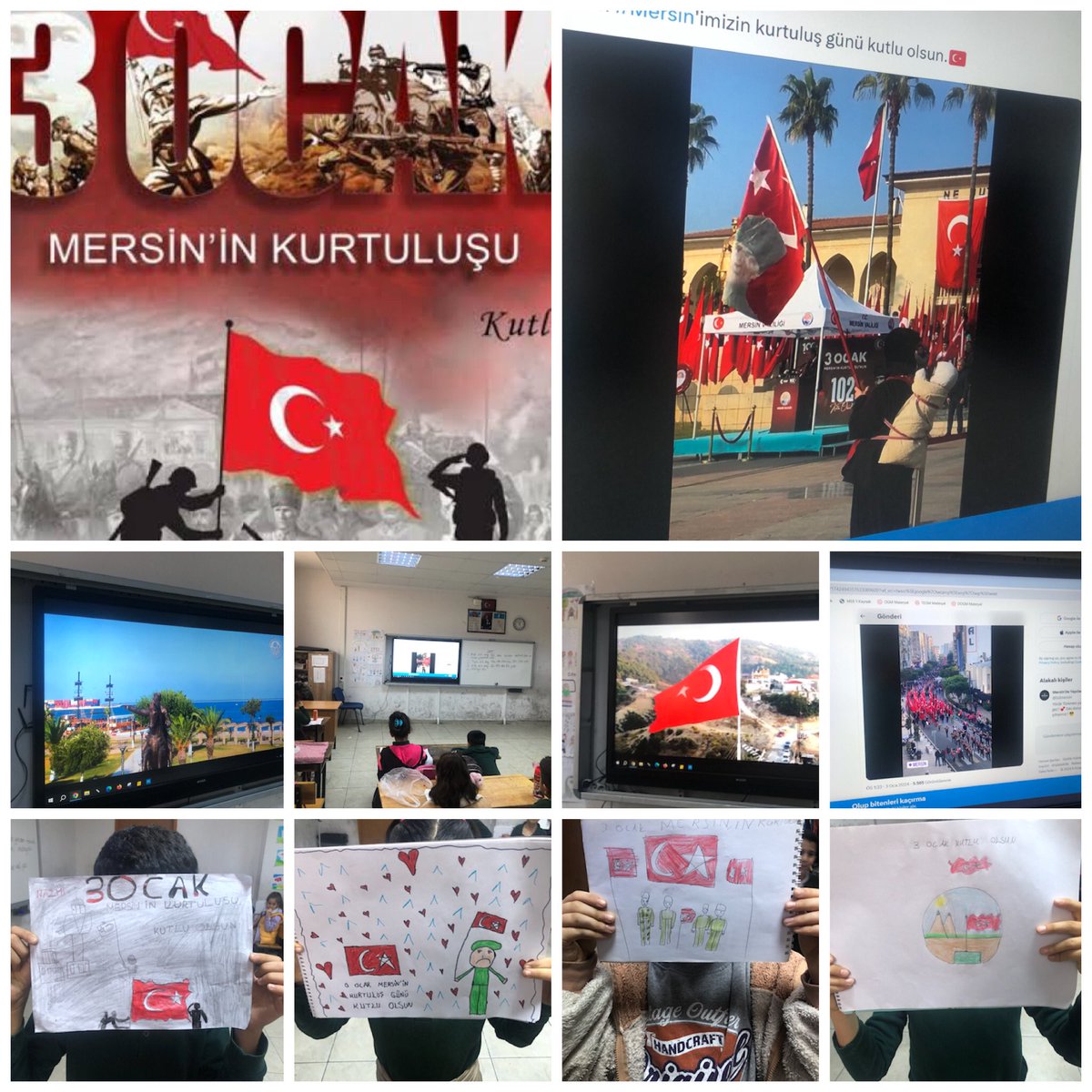 KÜLTÜRÜN İZİNDE MERSİN Projemizin Ocak ayı etk. 3 Ocak Mersin’in Kurtuluşu Belgeselini izledik,resimlerini yaptık.Fatih Sultan Mehmet İlkokulu Toroslar/MERSİN 
<a href="/Yusuf__Tekin/">Yusuf Tekin</a> 
<a href="/fazilet_durmus/">Fazilet Öğretmen 🇹🇷</a> 
<a href="/ahpehlivan53/">Ali Hamza Pehlivan</a> 
<a href="/OguzhanTulucu/">Oğuzhan TÜLÜCÜ</a> 
<a href="/MersinMEM/">Mersin İl Millî Eğitim Müdürlüğü</a> 
<a href="/toroslarmem/">Toroslar İlçe Milli Eğitim Müdürlüğü</a> 
<a href="/ercanturk28/">Ercan TÜRK</a> 
<a href="/SelcuklarI/">Selçuklar İlkokulu /Ortaokulu</a>