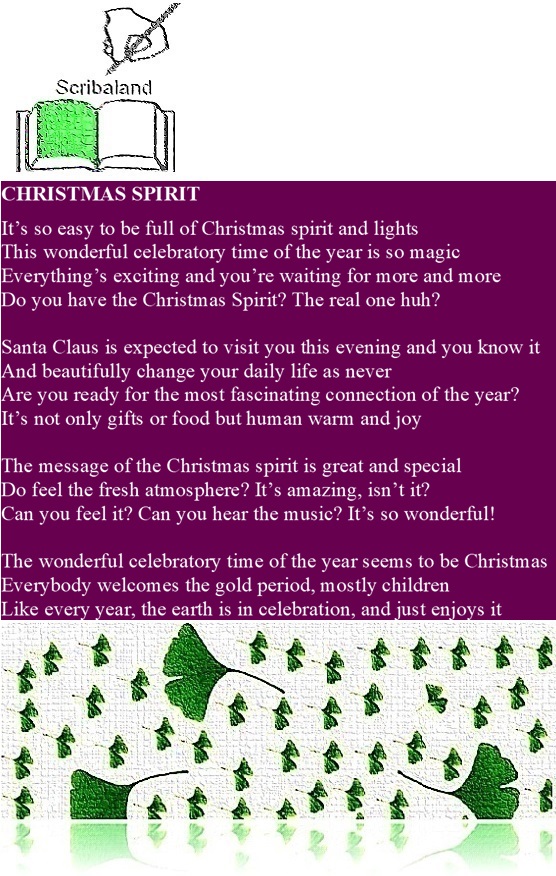 scribaland's tweet photo. #Scribaland CHRISTMAS SPIRIT
This wonderful celebratory time of the year! Do you believe in Christmas Day huh? Feel the vibes, the sensations! Now you know that it’s Christmas!#poems #poet #poets #poetry #prize #prizes #progam #programs #prose #prosepoem #readers #reading #relire https://t.co/PCcbIk56et
