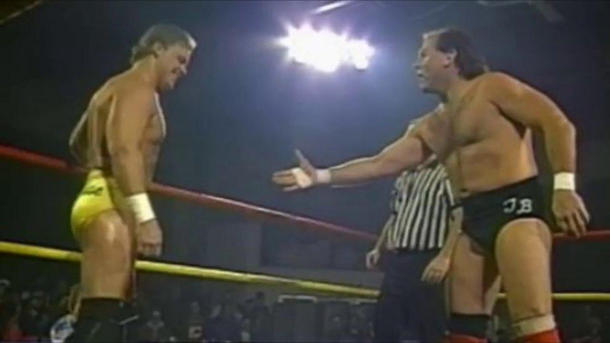 1/7/1995

Shane Douglas vs. Tully Blanchard (in his ECW debut) for the ECW World Heavyweight Championship ended in a time-limit draw on Hardcore TV from the ECW Arena in Philadelphia, Pennsylvania.

#ECW #HardcoreTV #ShaneDouglas #TullyBlanchard #ECWWorldHeavyweightChampionship