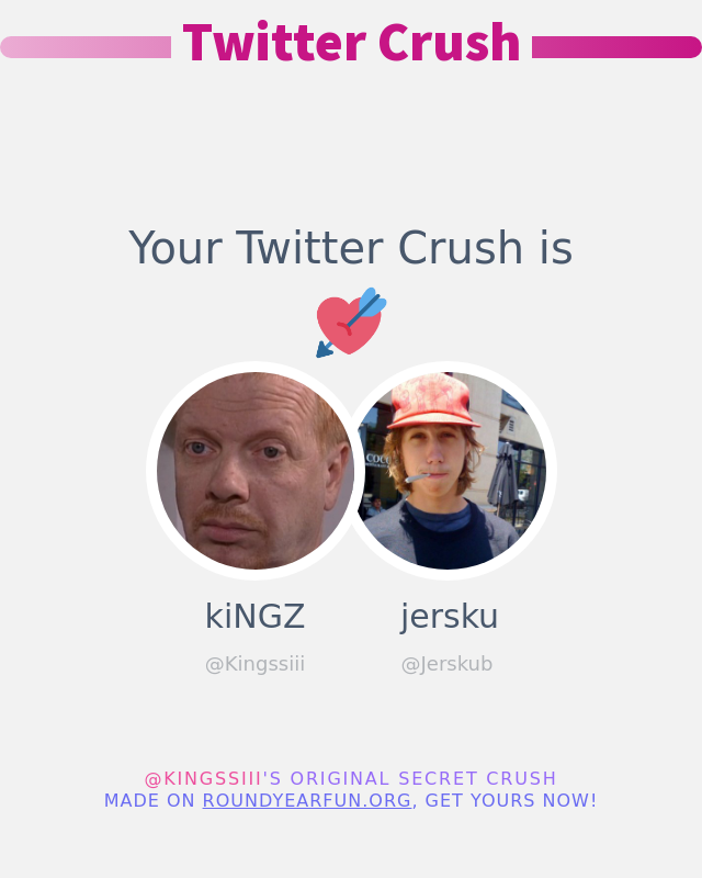 Kingssiii's tweet photo. My Twitter Crush is: @Jerskub

➡️ https://t.co/5p57Bi2kvQ https://t.co/VTu2jaXJT2