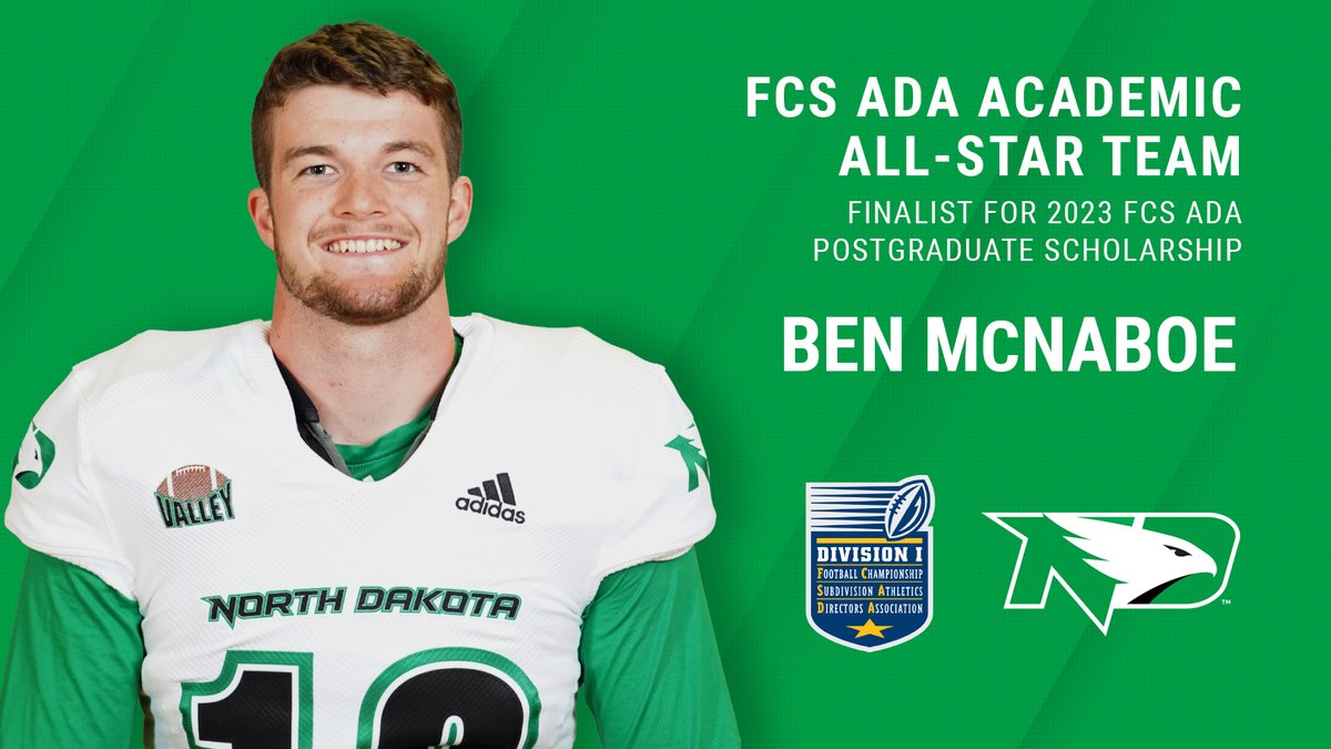 UNDfootball's tweet photo. McNaboe Named to FCS ADA Academic All-Star Team, Selected as Finalist for Postgraduate Scholarship

RELEASE: https://t.co/KUa9N5rVSa

#UNDproud | #LGH https://t.co/W6ZMkFHRdr