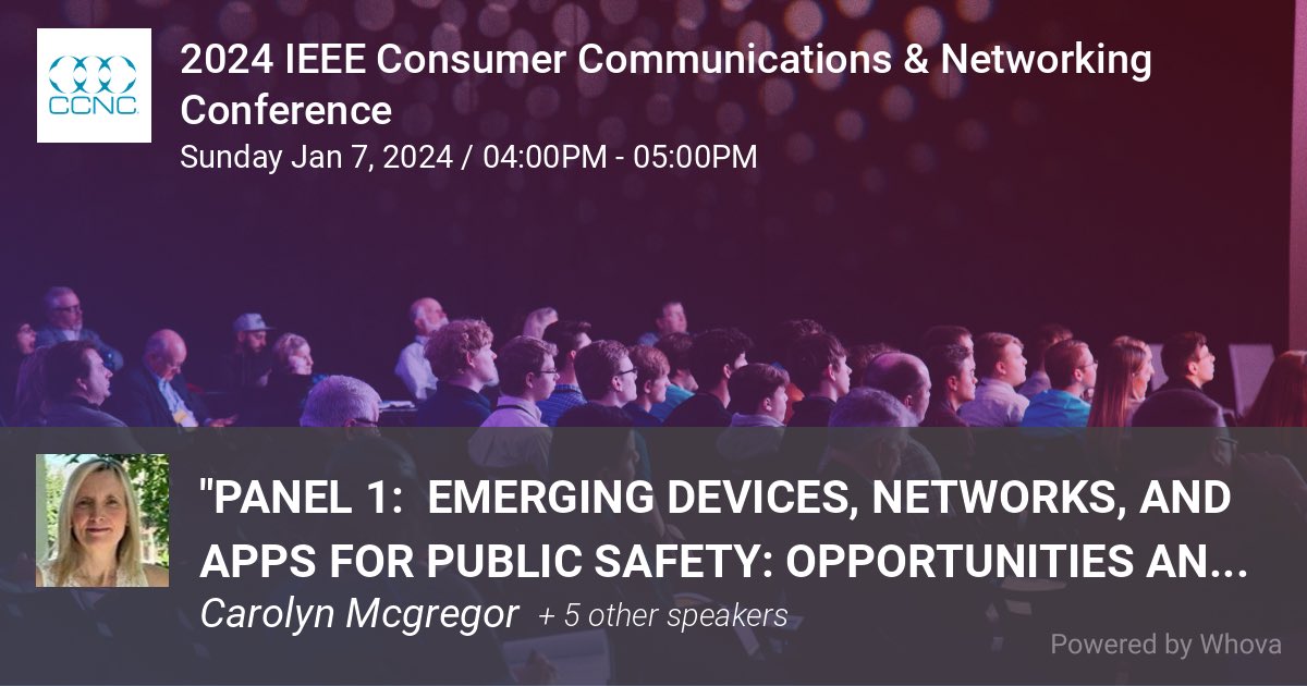 Carolyn McGregor AM (@cp_mcgregor) on Twitter photo Looking forward to my talk today at <a href="/IEEECCNC/">IEEE CCNC</a> Consumer Communications & Networking Conference 2024 as part of this important session on emerging tech for public safety <a href="/IEEEPubSafety/">IEEE Public Safety Technology Initiative</a> <a href="/IEEEFutureDir/">IEEE Future Directions</a> <a href="/OntarioTechHIR/">Ontario Tech HIR in AI4HW</a> <a href="/ontariotech_u/">Ontario Tech University</a> #AI4HW Looking forward to my talk today at <a href="/IEEECCNC/">IEEE CCNC</a> Consumer Communications & Networking Conference 2024 as part of this important session on emerging tech for public safety <a href="/IEEEPubSafety/">IEEE Public Safety Technology Initiative</a> <a href="/IEEEFutureDir/">IEEE Future Directions</a> <a href="/OntarioTechHIR/">Ontario Tech HIR in AI4HW</a> <a href="/ontariotech_u/">Ontario Tech University</a> #AI4HW