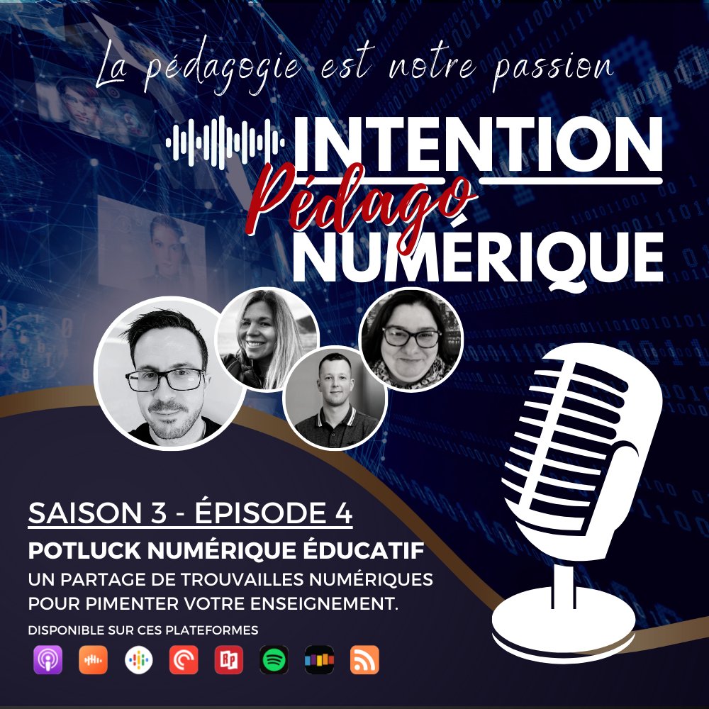 SylvainDuclos2's tweet photo. Tanné des restants ?
Régalez vos oreilles avec cet épisode du podcast Intention Pédagonumérique?

S03E04 - Potluck numérique éducatif
Un partage de trouvailles numériques pour pimenter votre enseignement.
Invitée spéciale: @coutleea , La Geek de Service !

Maintenant disponible sur Spotify ou votre plateforme balado favorite.
#Eduqc #Baladopedago

https://t.co/68Ac3ccPOt