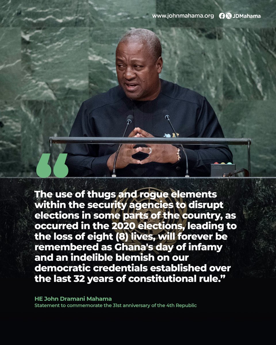 JDMahama's tweet photo. On a rather sad note, it is unconscionable that three years after these tragic events, our President, Nana Akufo-Addo, has not uttered even a word of sympathy to the bereaved families. The perpetrators of these murders continue to walk as free men and still hold on to positions of authority and power.