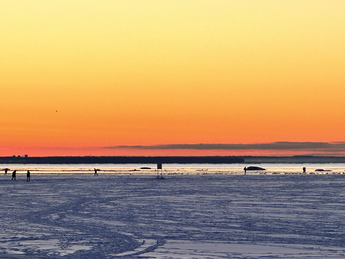 RaMurmoka's tweet photo. Pandju islet at sunset. Only a few km away from Tallinn but  what an otherworldly feel tonight! #pandjusaar #sunsetcolours #sunset #wintercolours #balticsea https://t.co/vuCf7qRycD
