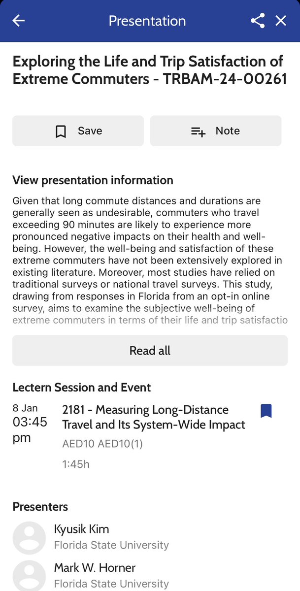 kyusik_'s tweet photo. I arrived at #TRBAM! I will be presenting Exploring the Life and Trip Satisfaction of Extreme Commuters in 150B Convention Center tomorrow (Jan 8) from 3:45 PM to 5:30 PM. If you are interested, please join us! https://t.co/taSSXfxyMd
