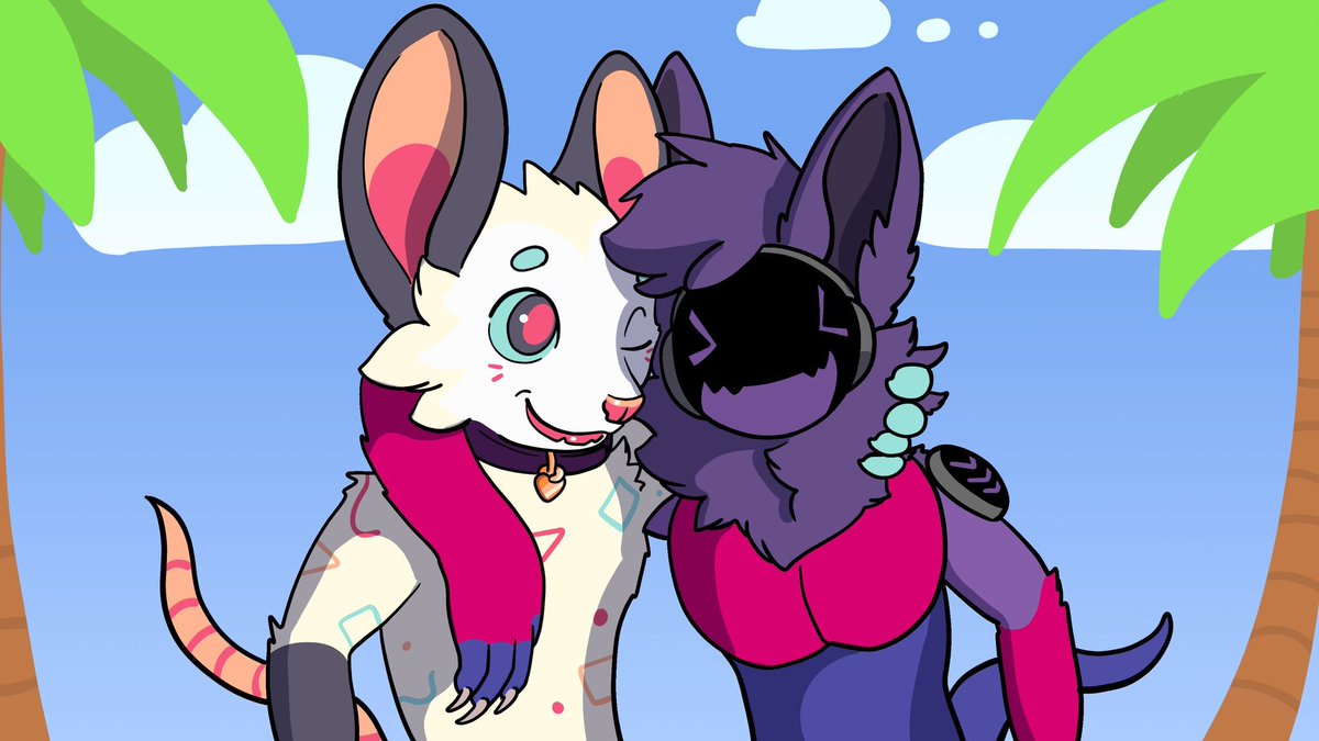 HearterMobs's tweet photo. Two friends hanging out. 

Commission for @Sir_Thomas_CS with @MidniteProtogen 

#furry #furryart #protogen https://t.co/3QUWQxuMHw
