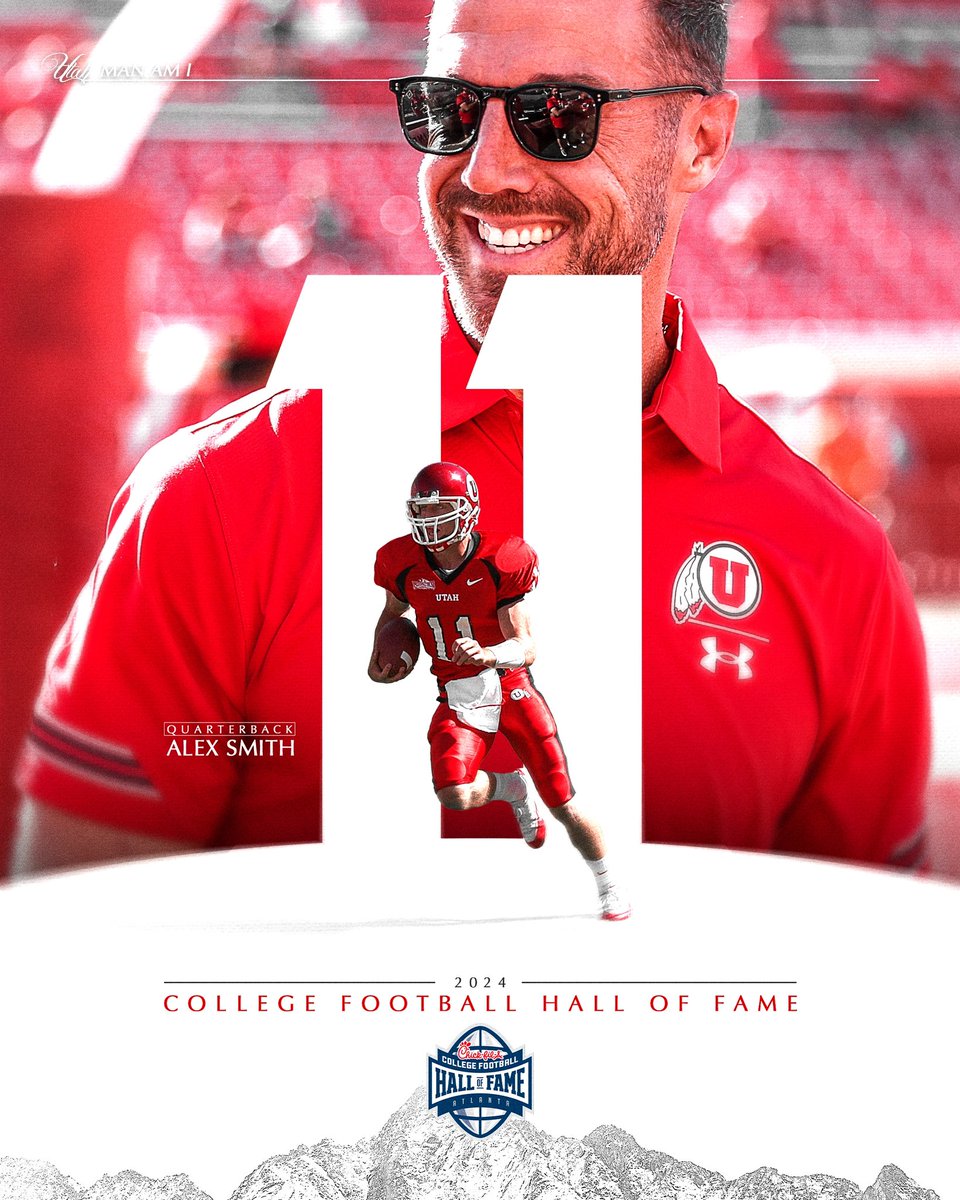 Forever a Utah Man. Congratulations Alex Smith on being selected as a member of the 2024 @cfbhall ‼️ The full class will be announced tomorrow during ESPN’s Championship Drive. utahutes.com/news/2024/1/7/…