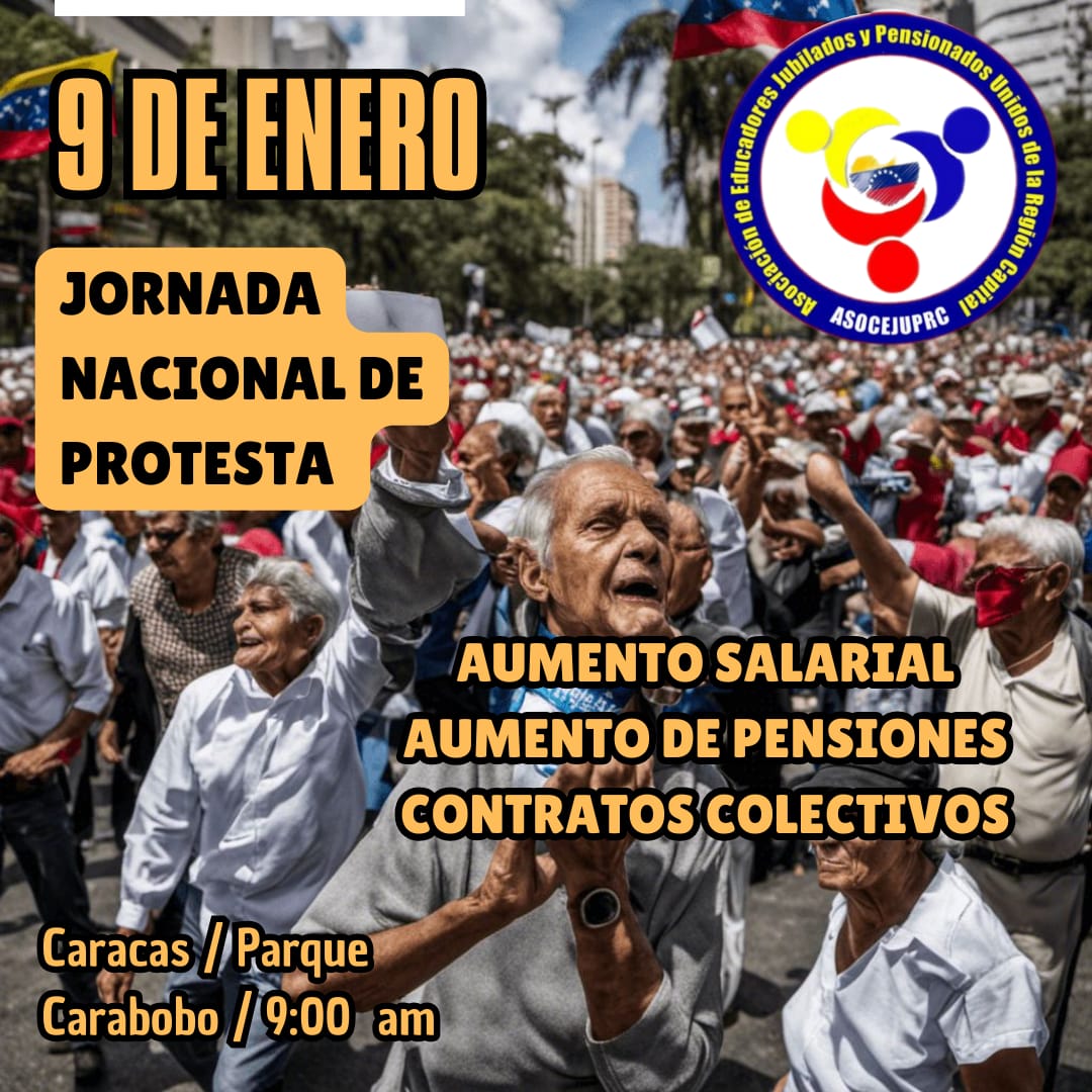 Ante el deterioro constante de sus condiciones de vida, los trabajadores venezolanos siguen en lucha.

El próximo #9ene está convocada una movilización nacional. 

En Caracas la concentración será en Parque Carabobo, 9am.