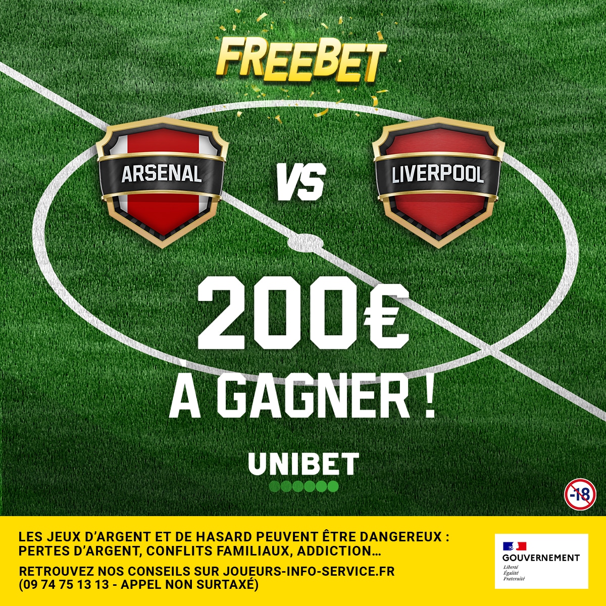 UnibetFrance's tweet photo. ⚔️ Gros duel en FA Cup entre Arsenal et Liverpool ! On lâche 10 x 20€ de Freebets si au moins 1 but est marqué dans chaque mi-temps 🤞

👉 RT/Follow + #FreebetUnibet + ton pseudo.
📄 Règlement  : https://t.co/IWuev5oep6 https://t.co/xn4EB2kj8F