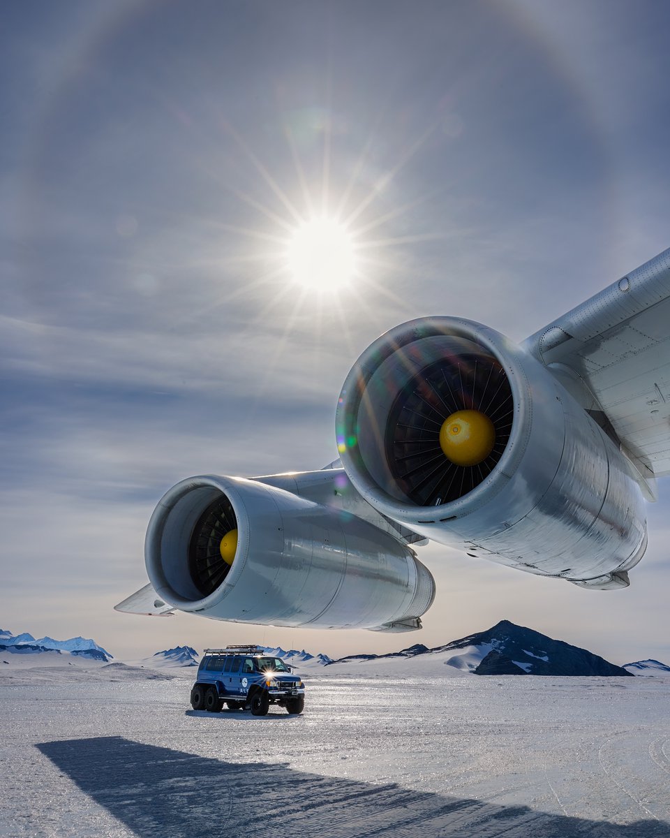 Antarctic_ALE's tweet photo. Captured by the lens of @chris_michel: Our Ilyushin IL-76 TD aircraft, a top choice for oversized cargo. The Ilyushin excels in undeveloped areas with unpaved runways like our own Blue Ice Runway.  #IL76TD #AviationPhotography #BlueIceRunway https://t.co/FUkaIwrQvc
