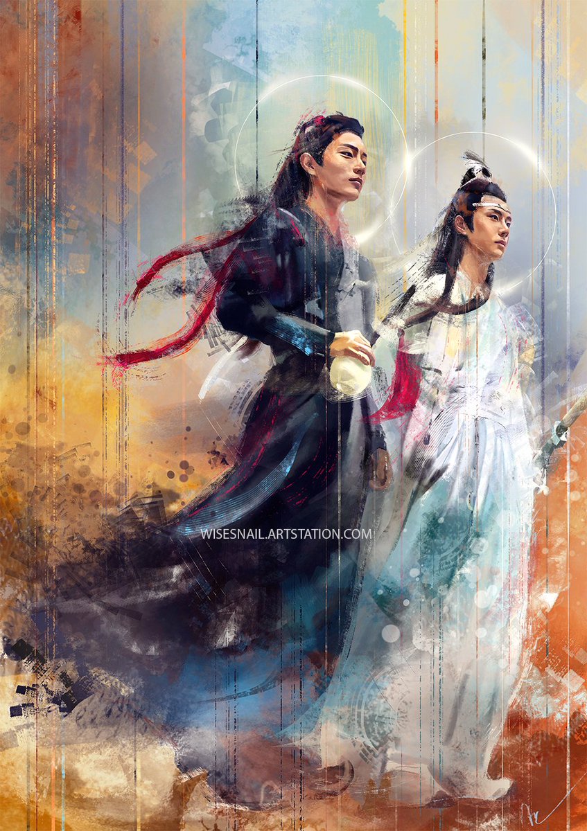 I'm pretty happy with how this turned out... It feels like the ultimate holy card: #WangXian will assist your romantic endeavours XD

I hope you like it too! 💙

#TheUntamed #LanWangji #WeiWuxian #WeiYing #WangYibo #XiaoZhan #Wisesnail #Portrait