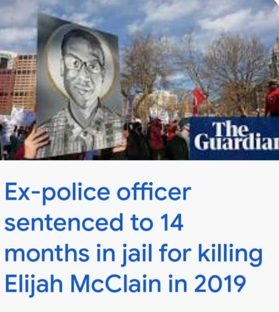 kamaufranklin's tweet photo. They tried to sweep the murder of Elijah McClain under the rug, and then, when forced by protest to do something, the state does the minimum. Only 14 months for killing a young Black man for just walking home. https://t.co/eI0hT04gyo
