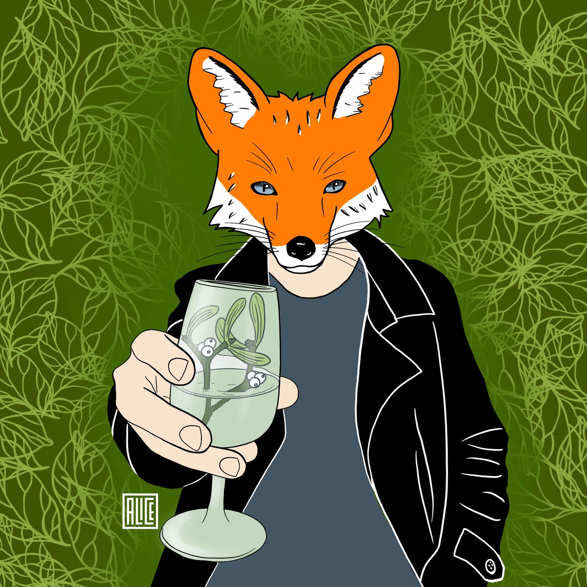 illustralice's tweet photo. Bonne année à tous !
Le renard trinque avec p’tit verre de gui pour plein de bonheur !
#bonneannee #illustration #illustrator #conceptual #conceptualart #gui #bonheur #newyear #happiness #miseltoe #drink #verre #trinquer #renard #fox https://t.co/gzXG5aQLNI