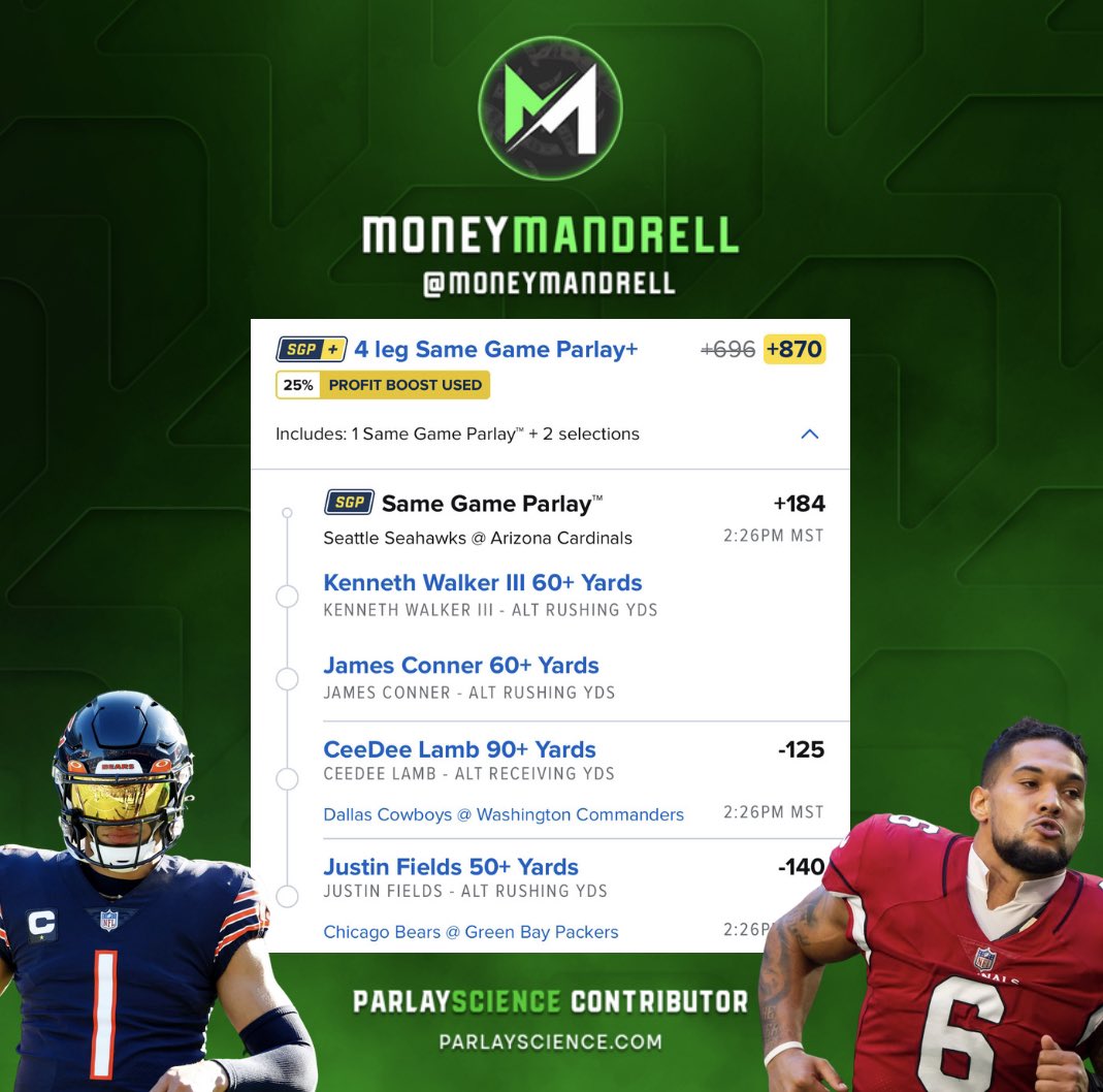 MoneyMandrell's tweet photo. Yards Parlay 🏈

All Plays ➡️ https://t.co/kT1uniJ9ip https://t.co/rlhMSnEi2e