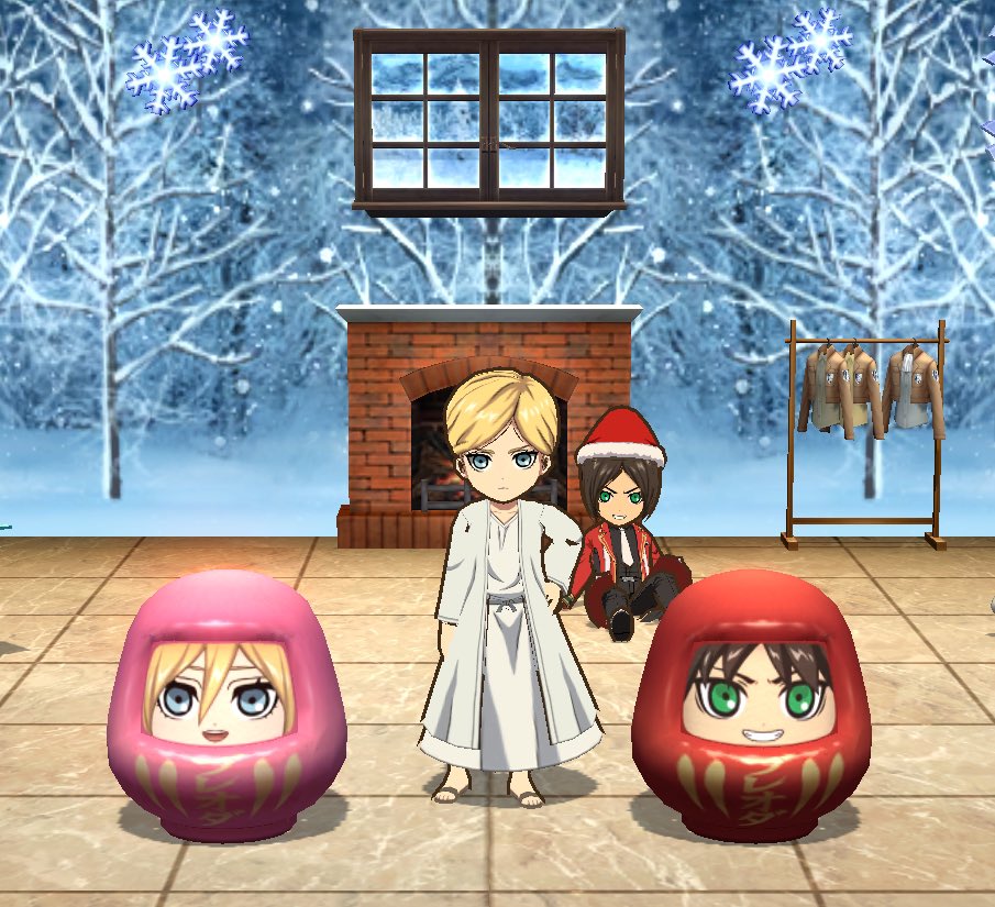 I bought these ❤️
Eren and Historia Daruma dolls