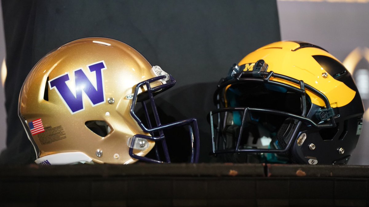 Mutual respect between Michigan head coach Jim Harbaugh and Washington’s Kalen DeBoer before the national championship tomorrow night in Houston, TX.