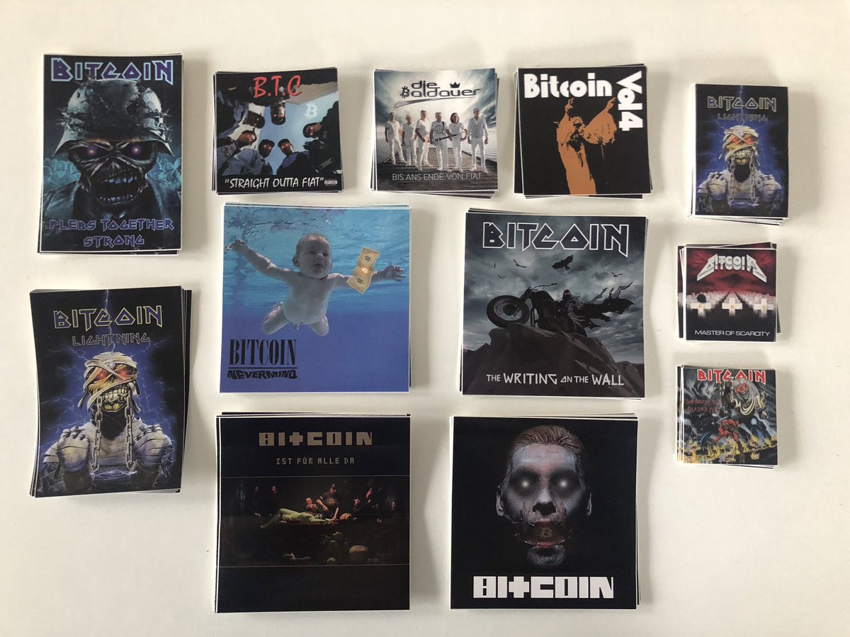 Hodlcat21's tweet image. ✨Mega Bitcoin Sticker pack Giveaway!✨

As I'm ending my little sticker project due to new paths, I want to give away 100 mixed Bitcoin stickers as shown in the picture! 🎉

 To Enter: 
✅ Follow &amp;amp; 🔁 Retweet

🎁 Winner will be randomly chosen on 10.01. 21:21 CET. Good luck! 🍀