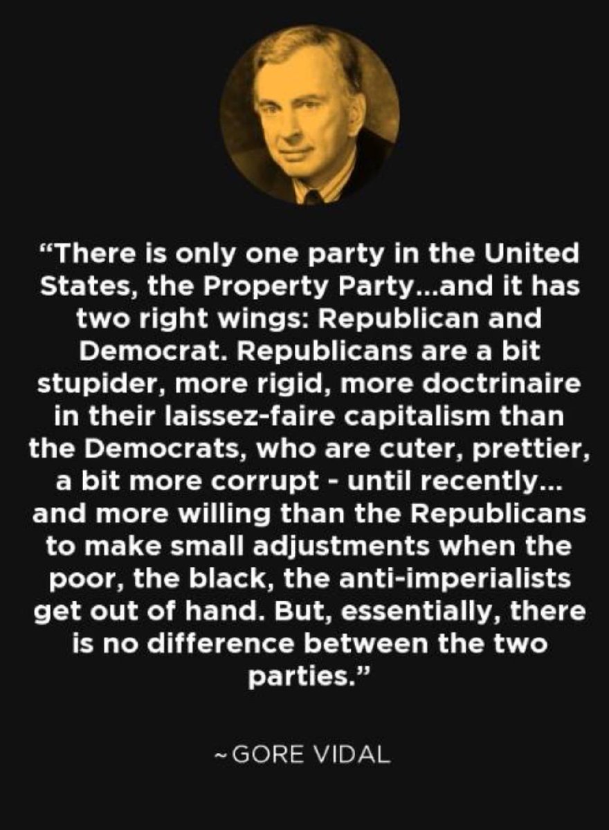Balancement's tweet photo. Gore Vidal pointed this out in 1975 ... 1975. How long will we continue in our vapid, brainwashed myopia? https://t.co/ZdFO9BQna3