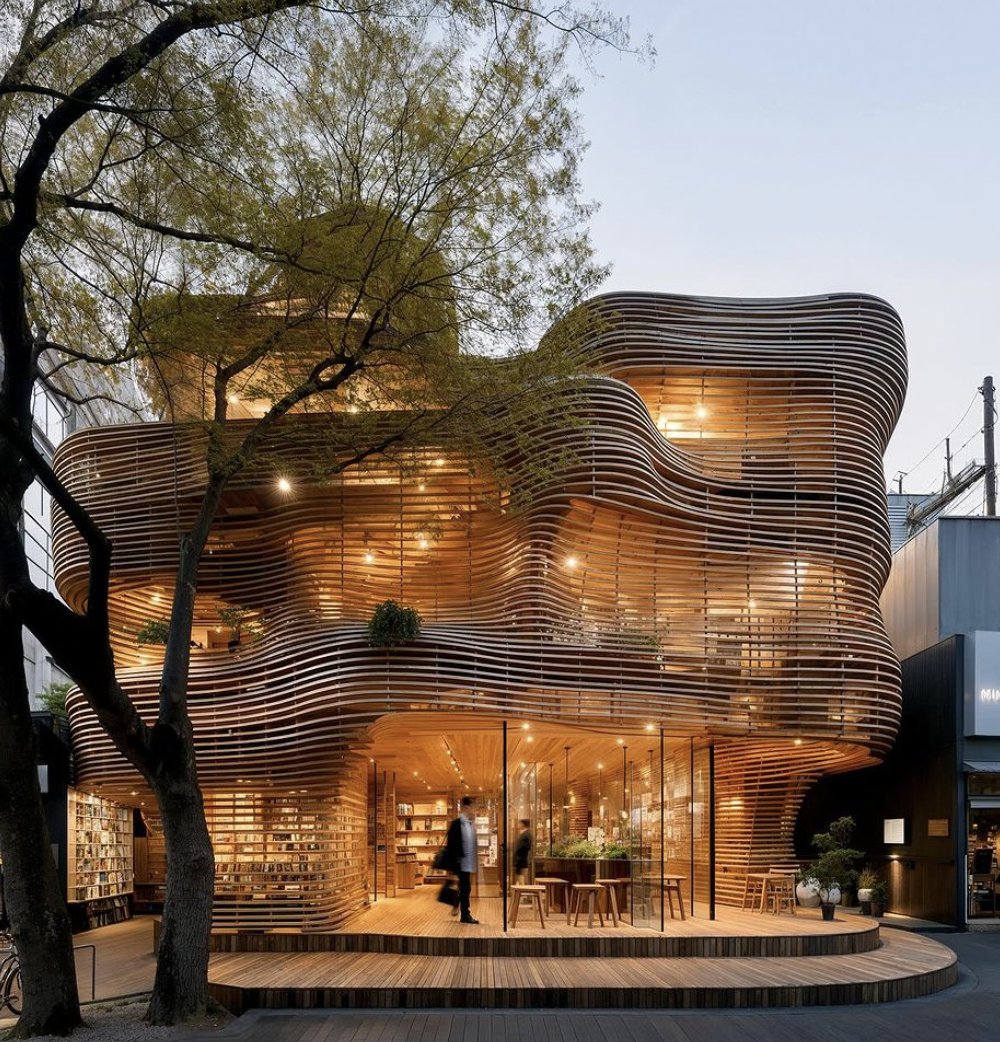 Cobylefko's tweet photo. Really inventive and wonderful concept for a new bookstore in Shirokane, Tokyo, by Synthetic Architecture (Ozan Ertug &amp; Pinar Ongun) https://t.co/bnxEY0MC2D