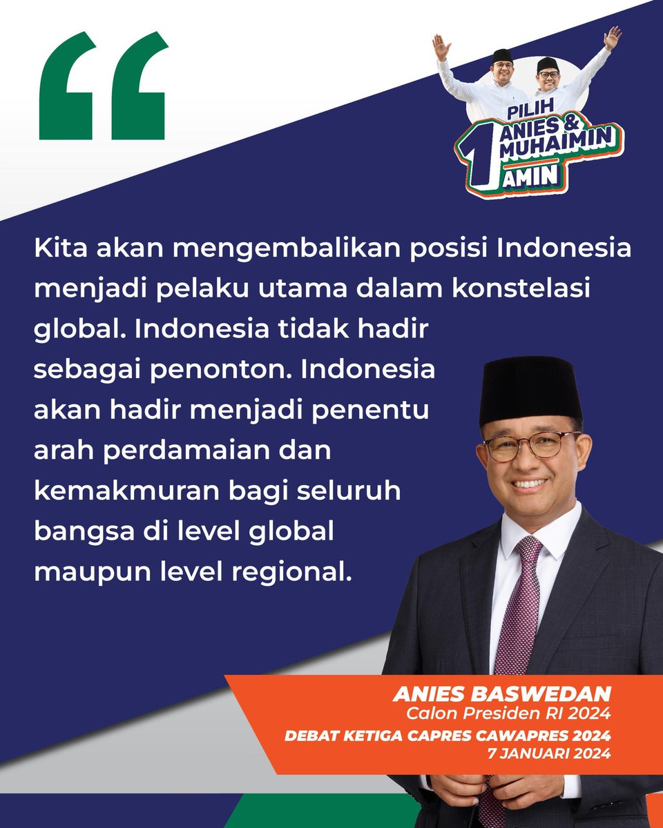 pembangunan dikerjakan pakai hati dan pakai otak. Mantabbbb!!

#AMINajaDulu
#AniesUnggul
#PakaiOtakPakaiHati
<a href="/aniesbaswedan/">Anies Rasyid Baswedan</a>
<a href="/cakimiNOW/">A Muhaimin Iskandar</a>