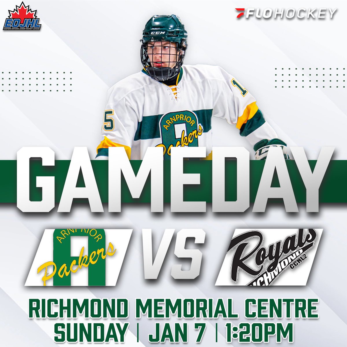 PackersHockey's tweet photo. 🔰The Packers are back on the road again as they head down to Richmond to take on the Royals today at 1:20PM!
•
#packerspride #arnprior #arnpriorpackers #packersdevelop #EOJHL #chaseforthebarkley https://t.co/DfJfpQFv8U