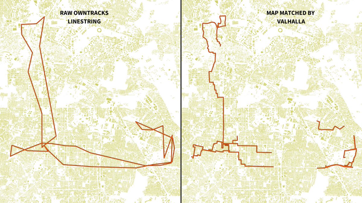 thedivtagguy's tweet photo. I managed to get this going on my server, I'm very excited. Recording movements with owntracks and map matching with Valhalla works so well for my use-case. Valhalla is *blazing* fast, I'm glad I don't have to rely on Mapbox for this. Thanks to @Vonterinon for the suggestion🗺️ https://t.co/McNH0dBQcV