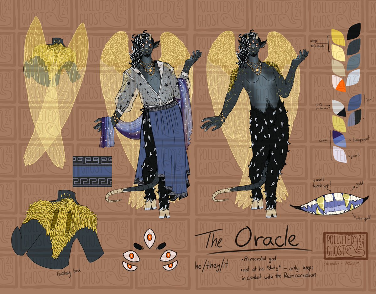 ghostplatelet's tweet photo. long overdue deign finally done though it ate half of my day. gonna have to deal with school until midnight lol.
The Oracle, or Ori, he/they/it pronouns (:
#oc #ocdesign #originalcharcetr #art #digitalart #nonbinaryoc #deityoc #charactersheet https://t.co/ZfiQSYAT72