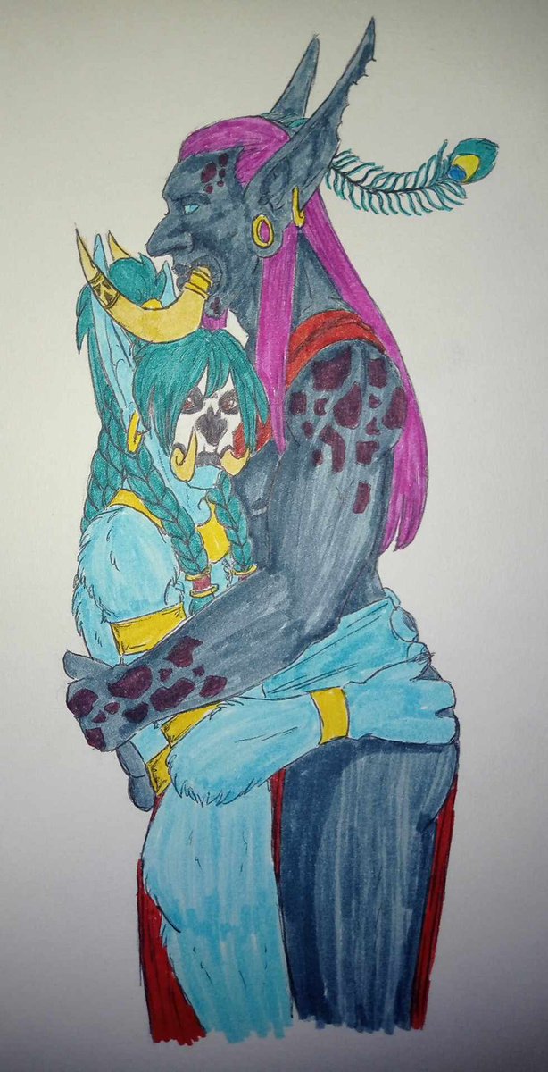 grosha_arts's tweet photo. Just a smol Sketch from two of my Warcraft ocs Ker'Tokk and his fluffy boi Dako 
#worldofwarcraftoc #zandalari #darkspeartroll #trolloc https://t.co/c8MuEKqVde