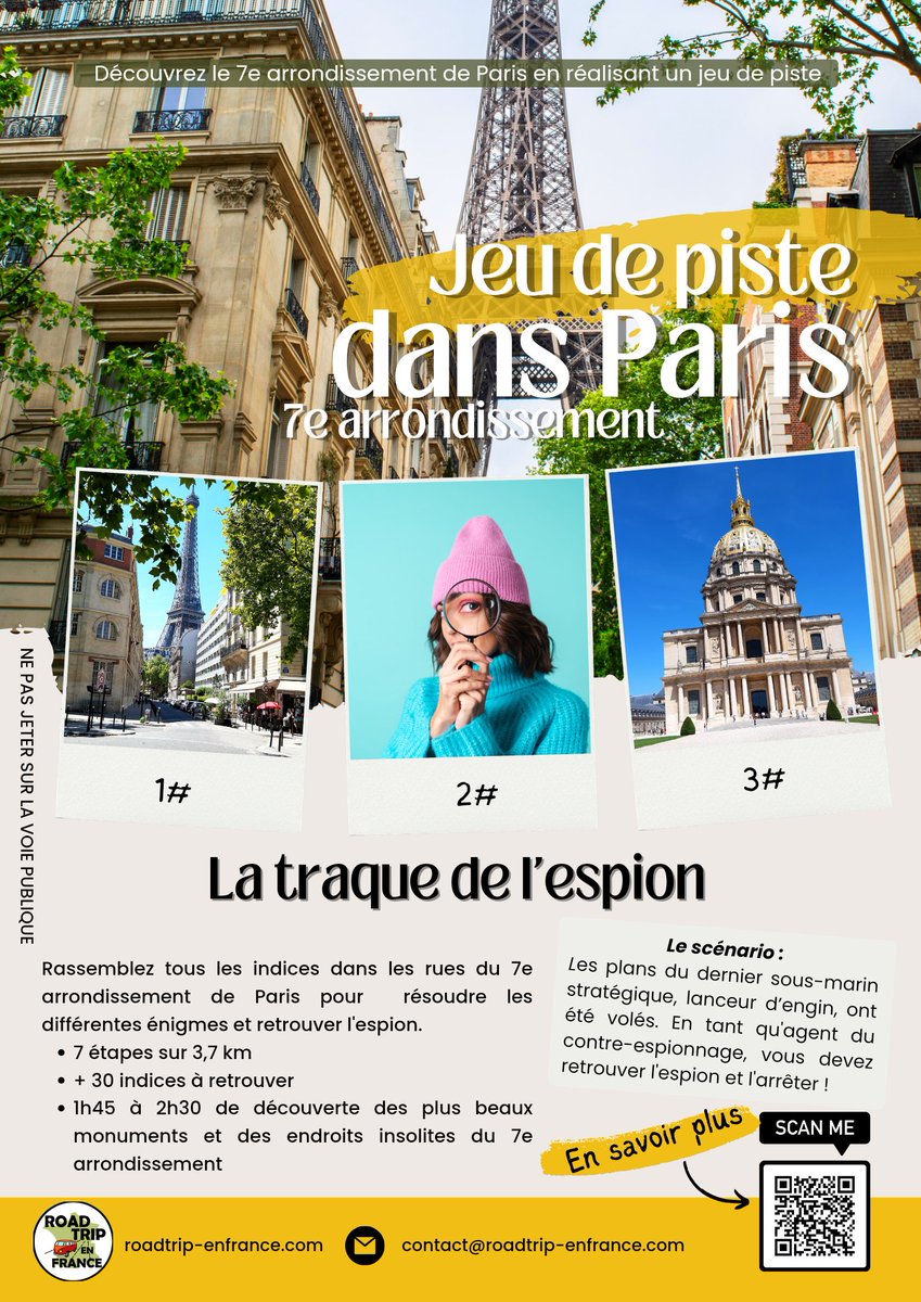 EnRoadtrip's tweet photo. La traque de l'espion
Enquête dans Paris
#enquete #paris #escapegame
#game #inparis #attraction #Visit #sortir #tourisme #tourism #jeu #TREASURE #visite #sortie https://t.co/P5H84MrVzY