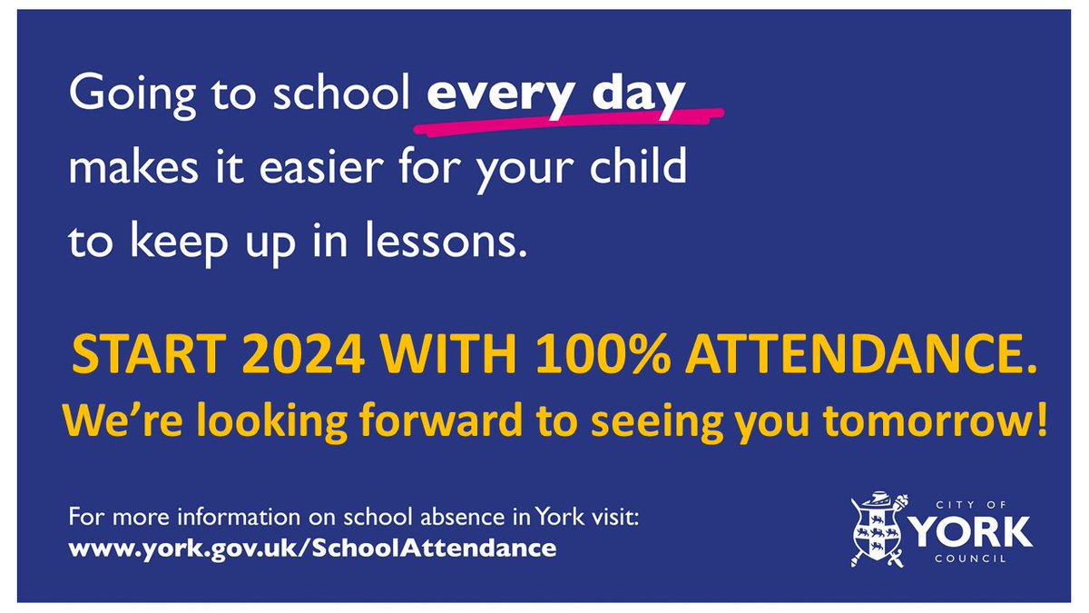 HuntingtonYork's tweet photo. Just a friendly reminder that the spring term starts TOMORROW, Monday, 8th January. We hope you had a fantastic break, and we can't wait to welcome everyone back
#BackToSchool #SpringTerm #ExcitedForLearning #SchoolCommunity #SeeYouTomorrow https://t.co/Dap9gjqS7t