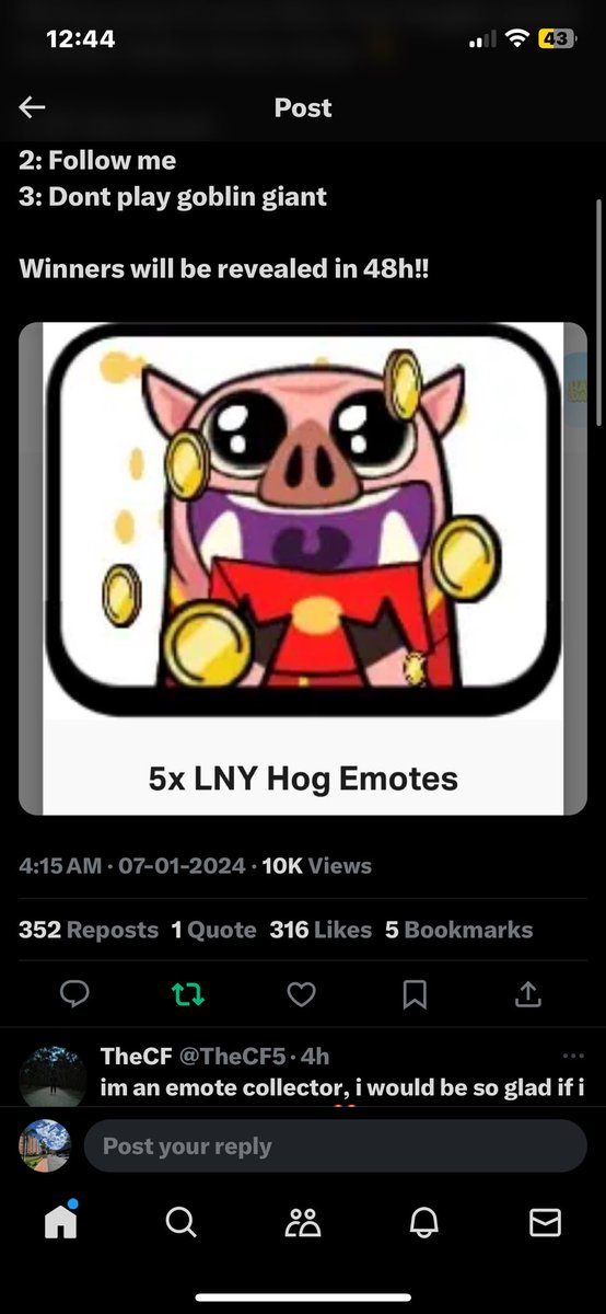 d0ment0s's tweet photo. @Vitor75u @GoldenL14419445 Done hope i win this special emote goodluck to others https://t.co/P2GyAbgjoJ